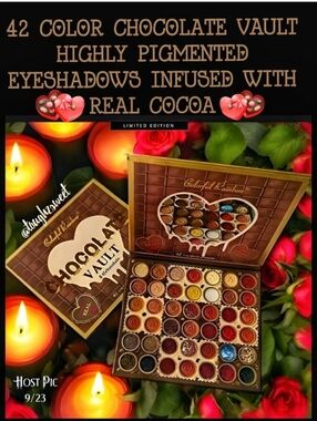 🆕️42 COLOR CHOCOLATE VAULT HIGHLY PIGMENTED EYESHADOWS INFUSED WITH REAL COCOA